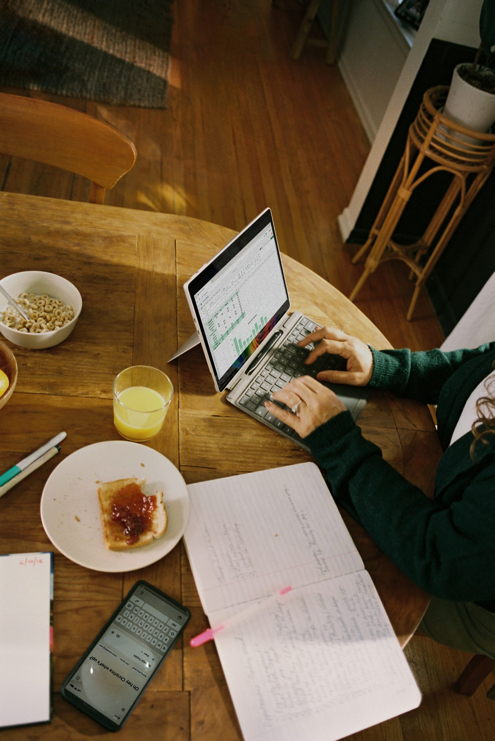 Digital workspace with laptop
